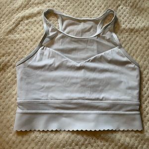White mesh zyia sports bra